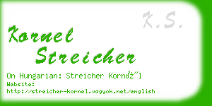 kornel streicher business card